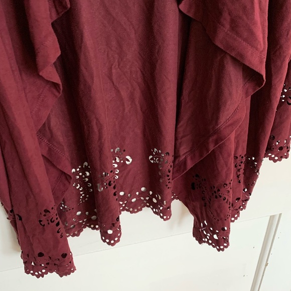 Women’s Burgundy Suede Cardigan - Picture 5 of 9